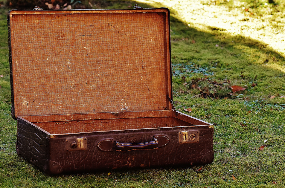 Antique Old Leather Suitcase